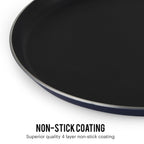 CELLO Platina Aluminium Non-Stick Induction Base Dosa Tawa 28CM with Bakelite Handle, Blue |