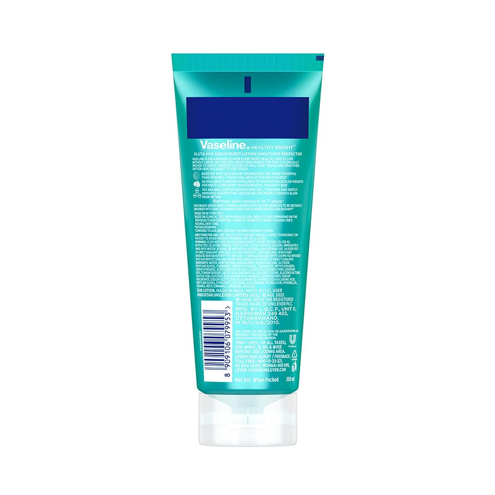 VASELINE Gluta Hya AHA BHA Exfoliating Lotion 200 ML | Exfoliates Dead Skin | Smooths Rough Skin
