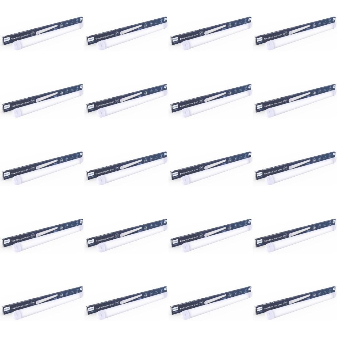 Philips 50-watt LED Batten/Tubelight | StarBright Compact 4-ft Decorative Modern LED Wall Tubelight for Living Room & Bedroom | Cool Day Light, Pack of 20