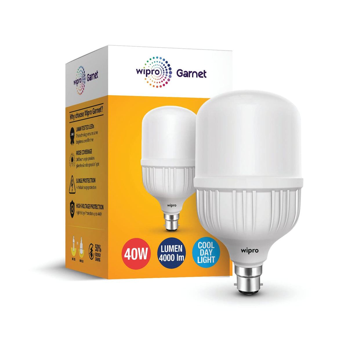 wipro Garnet 40w LED High Wattage Bulb pack of 1 (coolwhite)