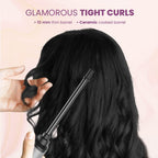 AGARO HSB2107 Hair Straightening Comb, Fast Heating, Ionic Technology, 5 Heat Settings, Black & HC-8001 Chopstick Hair Curler with 10 mm Barrel &...