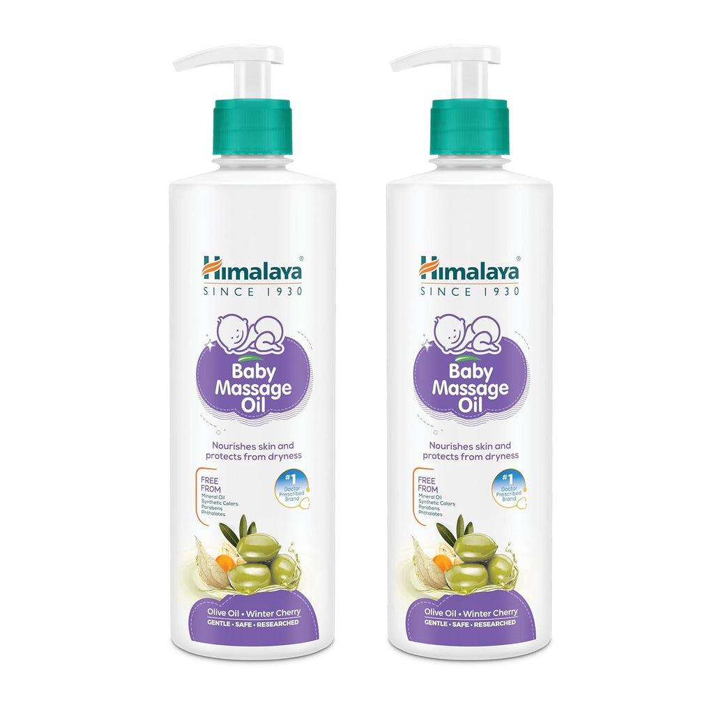 Himalaya Baby Massage Oil, 1L – 500ml x Pack of 2 | with Vitamin E | for Strong Bones & Muscles |