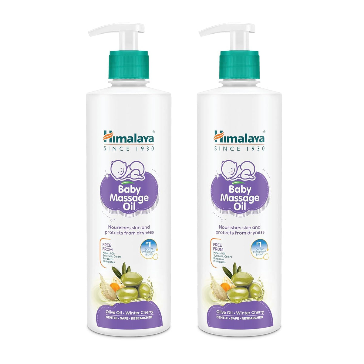 Himalaya Baby Massage Oil, 1L – 500ml x Pack of 2 | with Vitamin E | for Strong Bones & Muscles |
