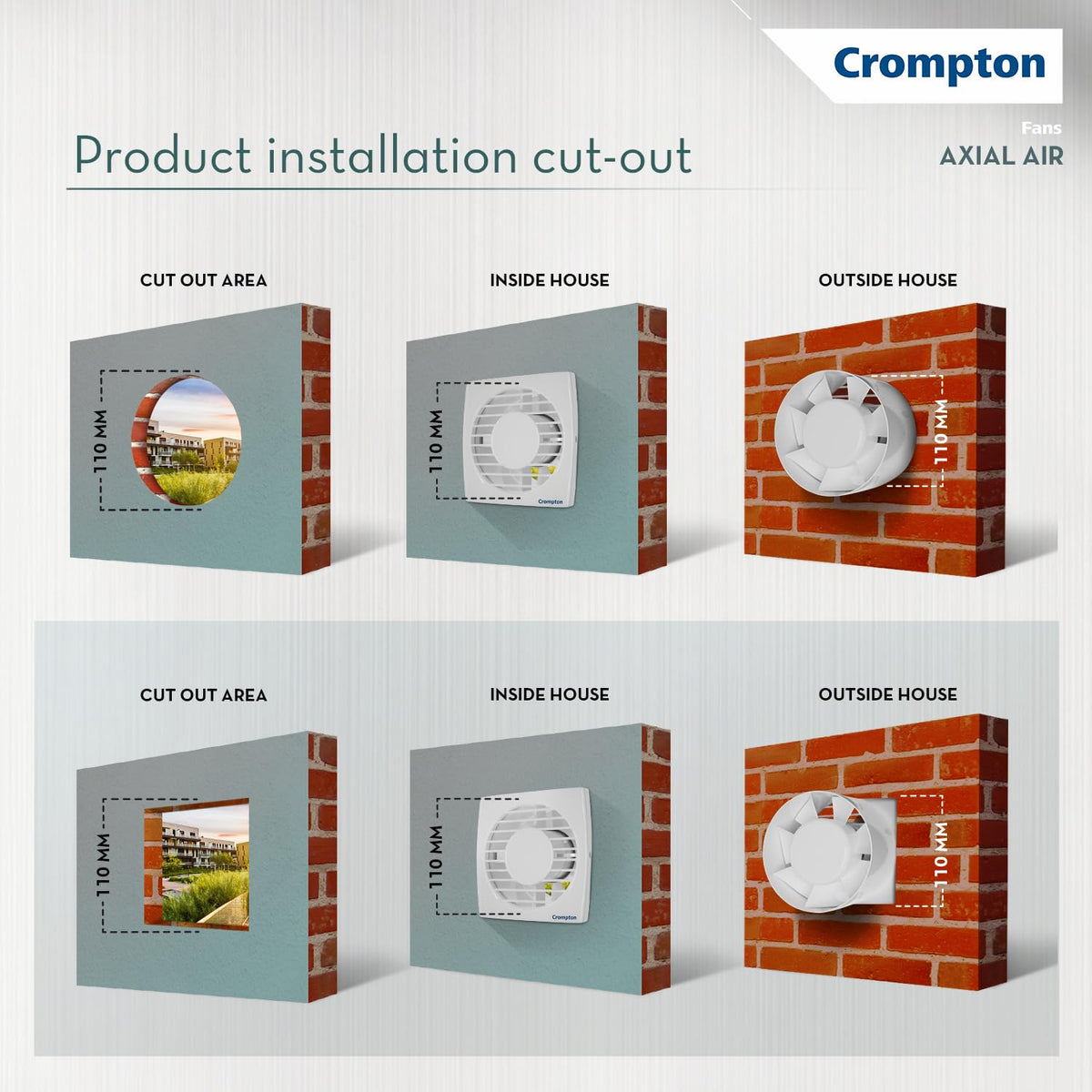 Crompton axial air hi- Speed 100mm Pack of 1