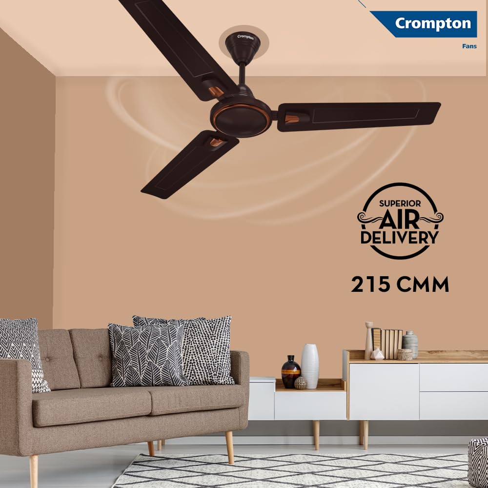 Crompton SUREBREEZE HILL BRIZ NEO 1200 mm (48 inch) Ceiling Fan (Smoked Brown) Star rated energy efficient fans