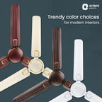 Orient Electric 1200 mm Pacific Air Déco| Decorative ceiling fan | Powerful airflow| BEE1 Star Rated | 2-year warranty | White Silver, pack of 1