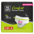 Pee Safe Comfort Period Panties | L-XL | 4 Panties | 360° Protection | Seamless Fit, 12 Hour Protection, Super Soft, Toxin Free, 4X Absorption, Overnight...