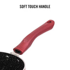 Cello Crown Induction Base Non Stick Saucepan with Glass Lid 1.5 Liter, Maroon
