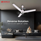 Havells FAB BLDC LED Ceiling Fan 1200 mm, 5 star, LED Speed Indicator, 380 RPM, Up to 65% Savings,Reverse Rotation,4 Speed Modes,Low Wattage 30W,Low Noise...