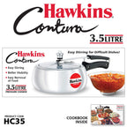 Hawkins 3.5 Litre Contura Pressure Cooker, Handi Inner Lid Cooker, Silver (HC35) Aluminium