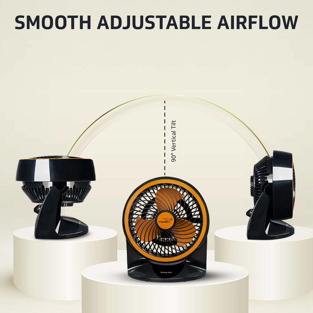 V-Guard Spinny Pro | High Speed with 2 Year Warranty 180 mm Table Fan (Orange Black | Pack of 1)