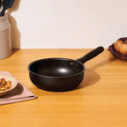 Meyer Midnight Hard Anodized Aluminium Non Stick Saucier Pan | 20cm/1.9L, Black