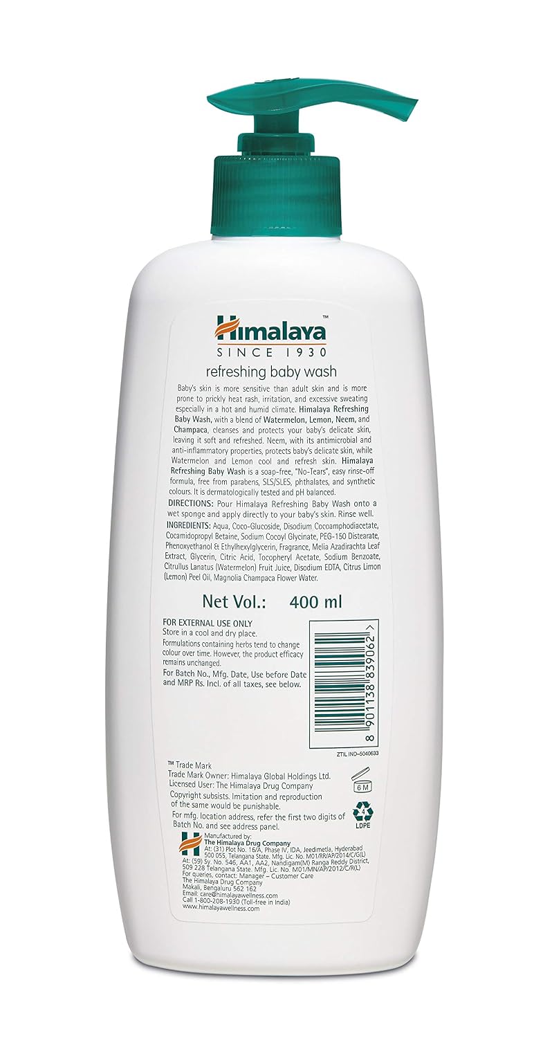 Himalaya Refreshing Baby Wash 400 ml and Himalaya Baby Shampoo (400 ml)