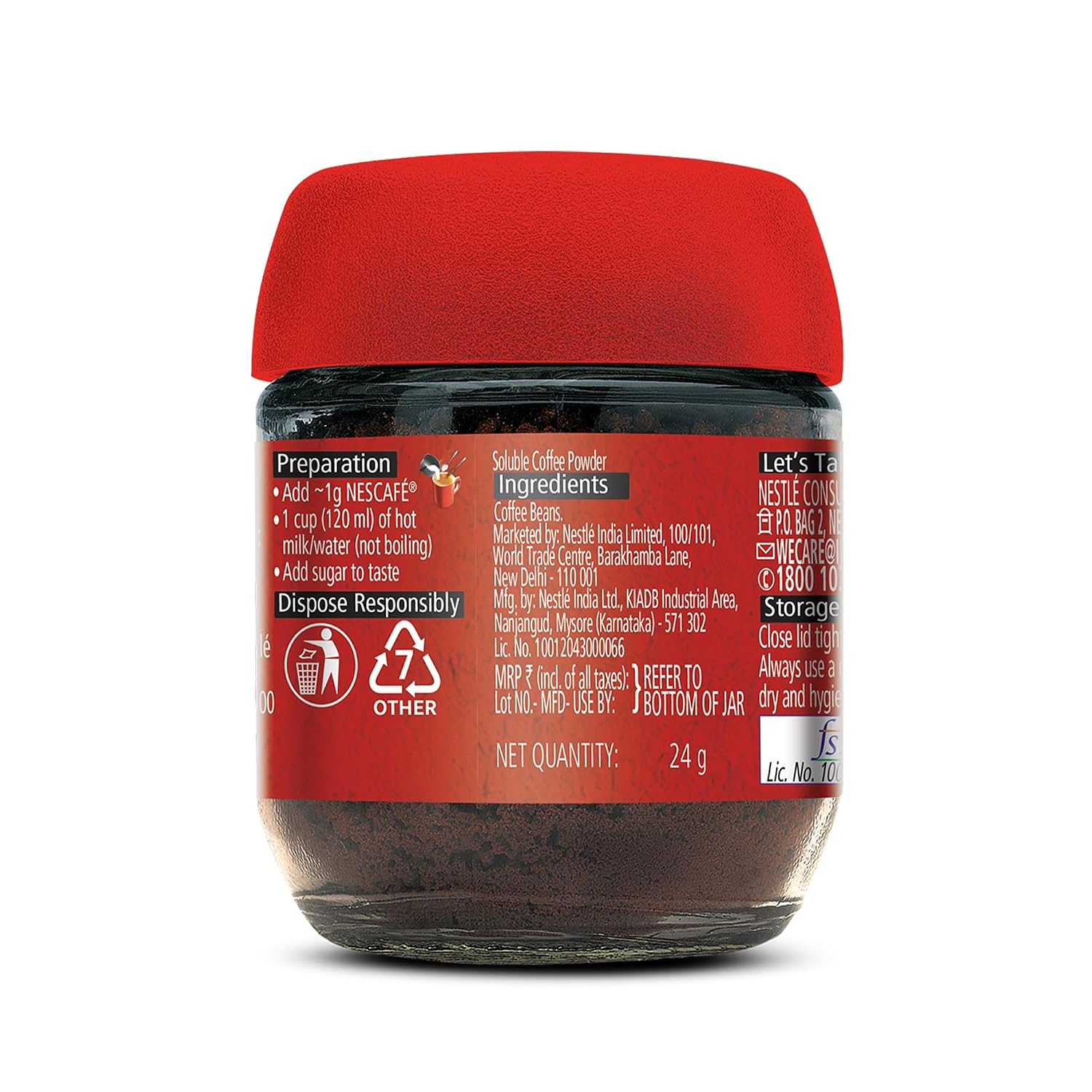 Nescafé Classic Instant Coffee Powder, 24g Jar