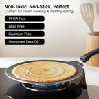 Prestige TTK OMG DLX Induction Base Non-Stick Aluminium Flat Dosa Tawa, 30cm, Red