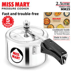 Hawkins 2.5 Litre Miss Mary Pressure Cooker, Inner Lid Cooker, Silver (MM25), Aluminium