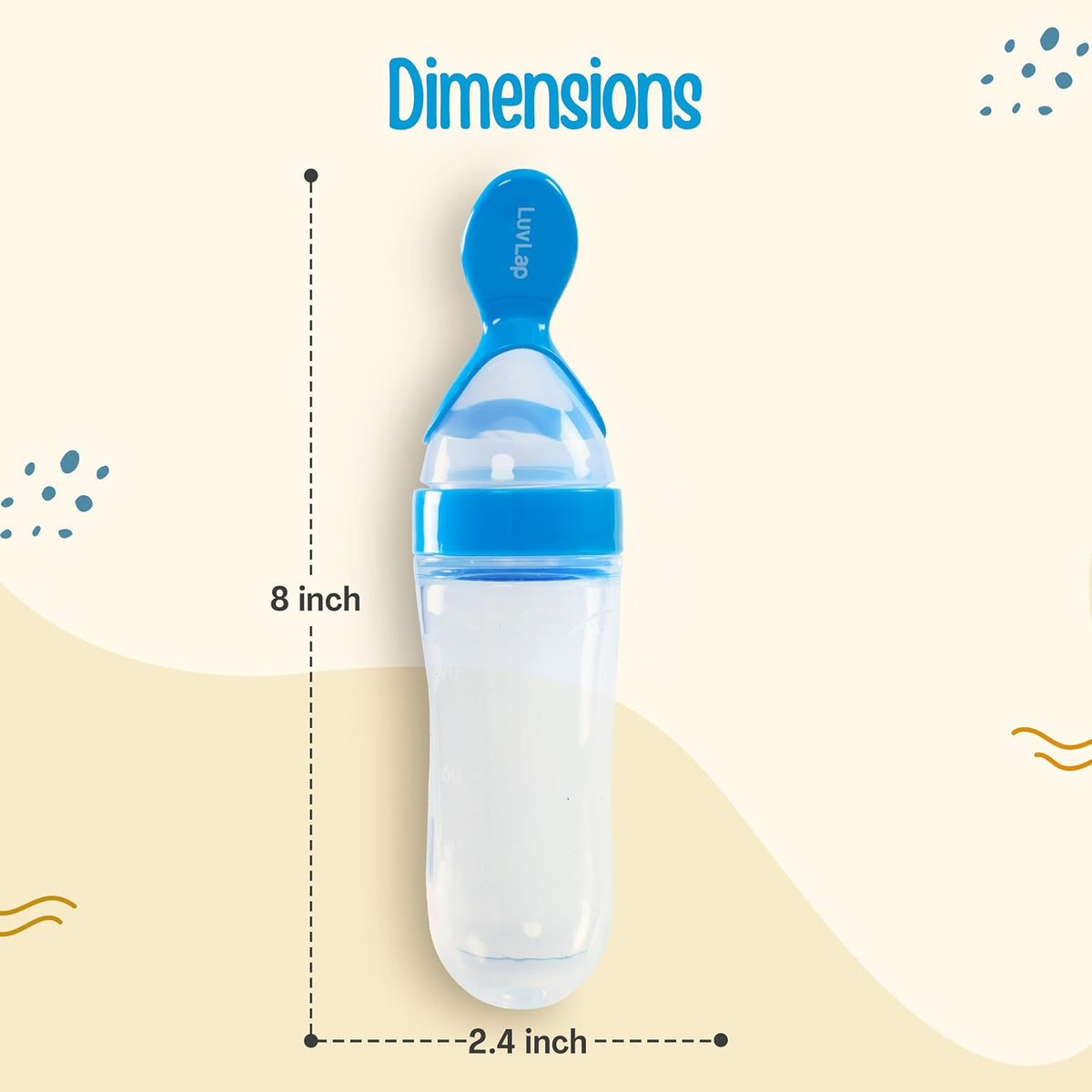 LuvLap Easy Squeezy Food Feeder with Silicone Bottle and Food Grade Spoon for Infant Baby, 90ml, BPA Free