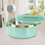 MILTON Curve 2500 Inner Stainless Steel Casserole, 2.15 litres, Light Green | BPA Free |