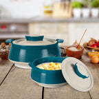MILTON Venice Double Walled Inner Stainless Steel Serving Casserole Set of 3 (450 ml, 850 ml, 1350ml)