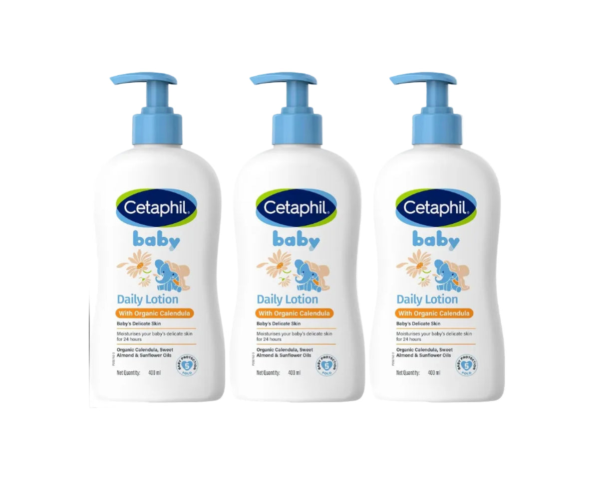 Cetaphil Baby Daily Lotion With Organic Calendula - (400ml) (Pack of 3)