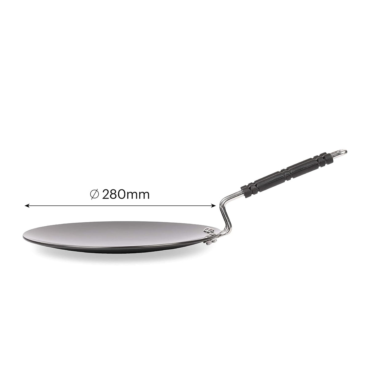 Cello Crown Hard Anodised Concave Tawa 280Mm, Red