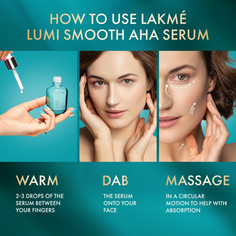 Lakme Lumi Smooth Serum with 8% AHA - BHA - PHA+ Complex for Luminous Skin & Improved Texture 30 ml