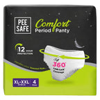 Pee Safe Comfort Period Panties | XL-XXL | 4 Panties | Seamless Fit | Heavy Flow, 360 Degree Leakage Protection, Seamless Fit, 12 Hour Protection, Super...