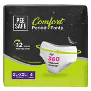 Pee Safe Comfort Period Panties | XL-XXL | 4 Panties | Seamless Fit | Heavy Flow, 360 Degree Leakage Protection, Seamless Fit, 12 Hour Protection, Super...