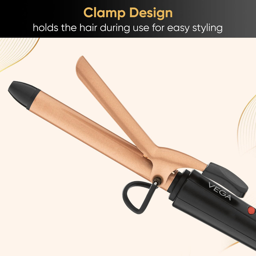 VEGA Ease Curl 19 mm Barrel Hair Curler for Women with Ceramic Coated Plates, Cool Tip
