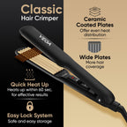 VEGA Classic Hair Crimper with Quick Heat Up & Ceramic Coated Plates, Power Indicator Light