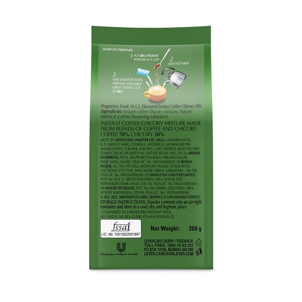 Bru Instant Coffee 200g Poly