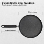 Prestige Omega Deluxe Granite Dosa Tawa, 280 mm, Black, Nonstick Aluminium