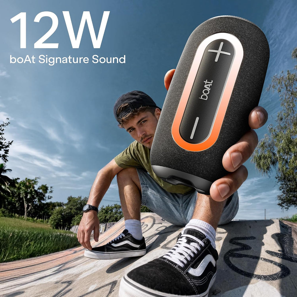 boAt Stone 350 Plus, 12W Signature Sound, Up to 8Hrs of Playtime, Type-C Charging, TWS Mode, Built-in Mic, Voice Assistant & BT v6.0, Portable Bluetooth...