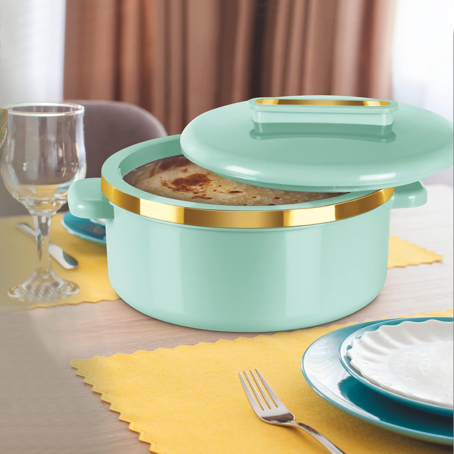 MILTON Curve 2500 Inner Stainless Steel Casserole, 2.15 litres, Light Green | BPA Free |