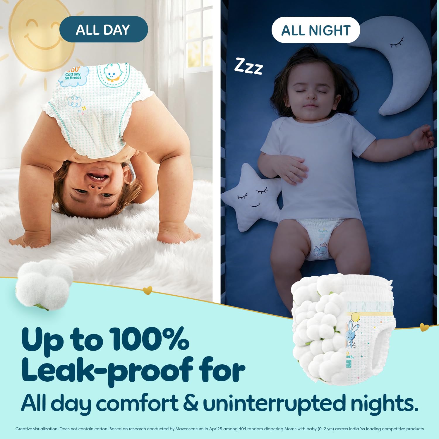 Pampers Premium Care Pant Style Baby Diapers XXL 30 Count | No Marks Design | Voted India’s #1 Softest Diaper | All in 1 diaper with 360 Cottony Softness