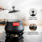 Prestige 3 Litre Hard Anodized Nakshatra Plus Inner Lid Pressure Cooker | Handi | Deep Lid for Spillage Control | Anti-Bulge Base | Metallic Safety Plug | Gas & Induction Compatible |5Y Warranty | ISI