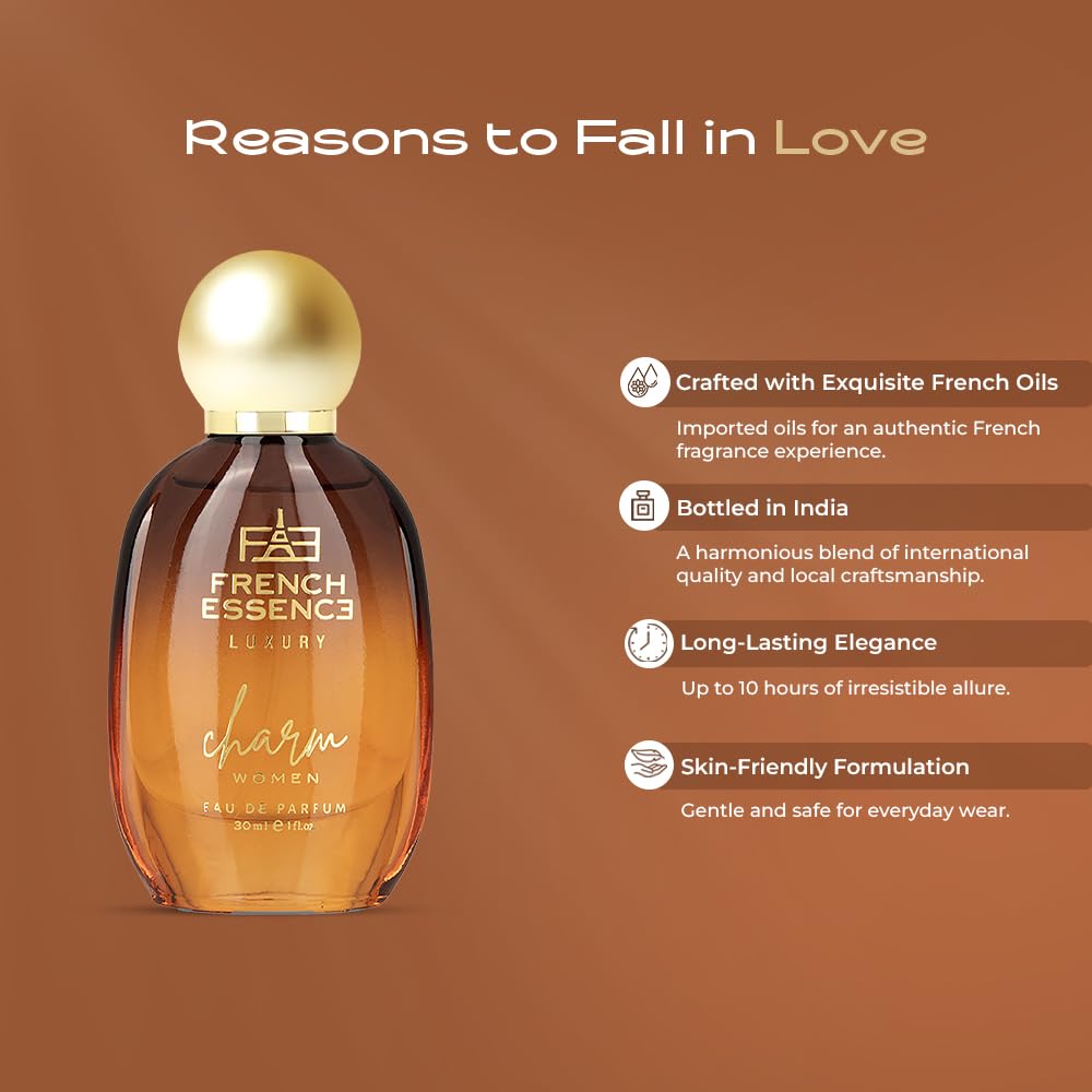 French Essence Charm Women Perfume 30ml | Long-Lasting Luxury Unisex Fragrance | Premium Eau De Parfum for a Captivating Scent | Best Perfume Gift for Her |...