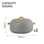 CELLO Aurum Insulated Casserole Hot Pot Box Set of 2 Pcs 1000ml Grey |