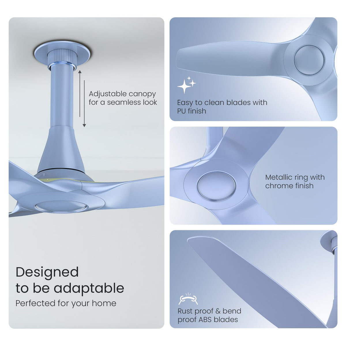 Orient Electric Newly Launched Aeroquiet Neu 1230mm Ceiling Fan for Home| BEE 2 Star Rated Energy Efficient Fan | Rust-proof ABS blade |2 Years Warranty by...