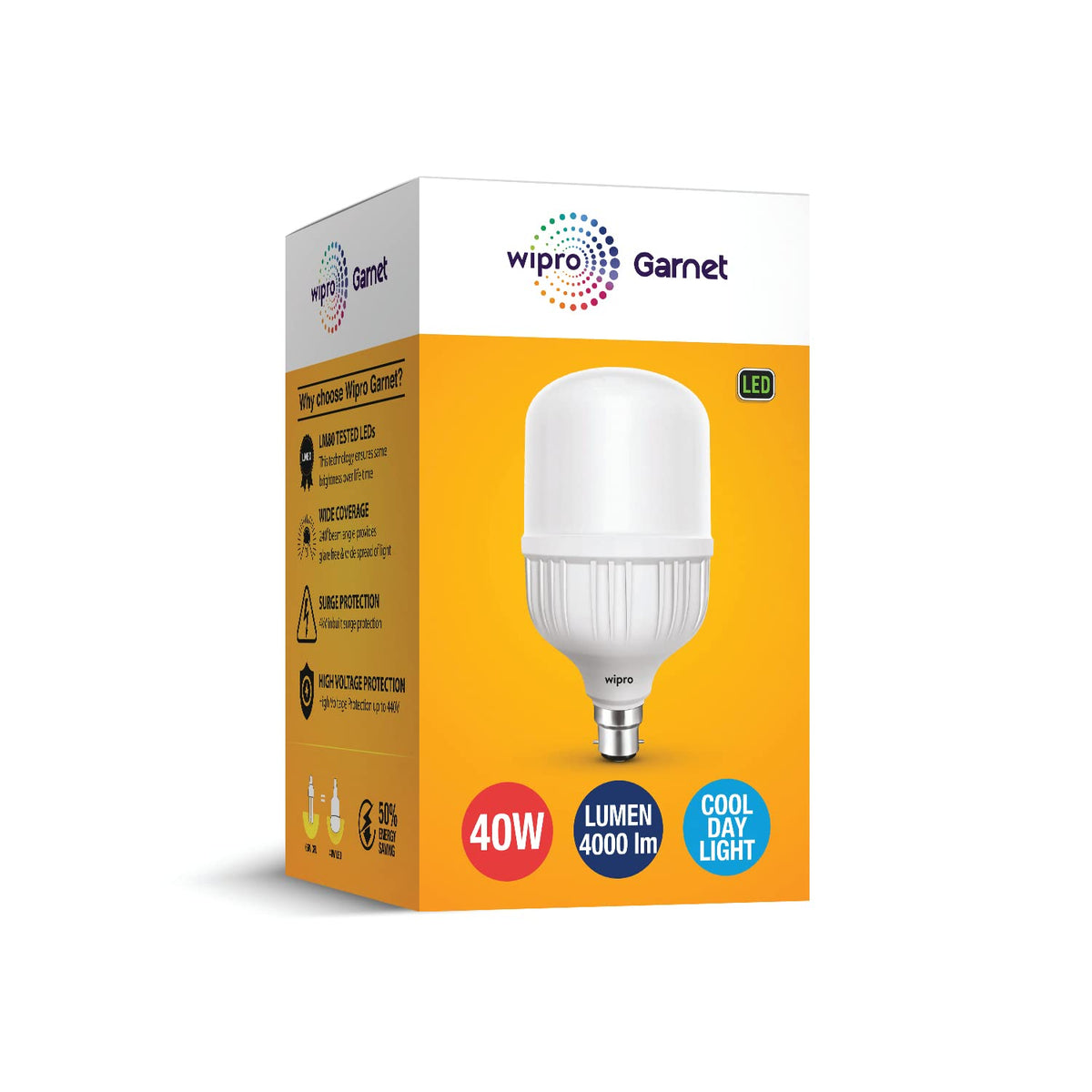 wipro Garnet 40w LED High Wattage Bulb pack of 3 (coolwhite)