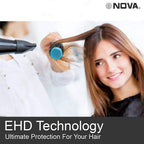 Nova NHP 8211 1800 Watts Proffesional Hair Dryer for Women (Blue)