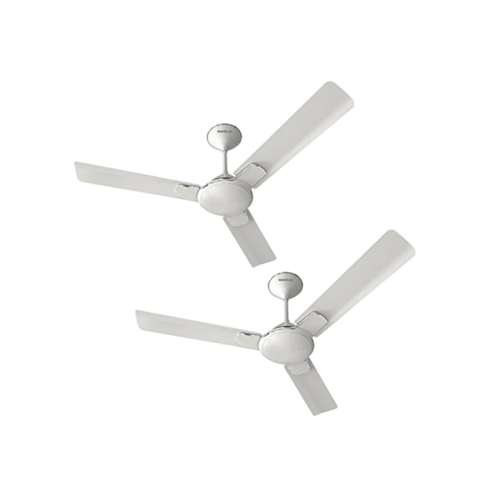 Havells 1200mm Enticer Energy Saving Ceiling Fan (Pearl White Chrome, Pack of 2)
