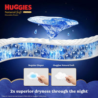 Huggies Natural Soft Overnite Diaper Pants| Premium Pant Style Baby Diapers Medium Size (M Size | 7-12 Kgs), 42 count| Keeps baby dry all night with cloud...