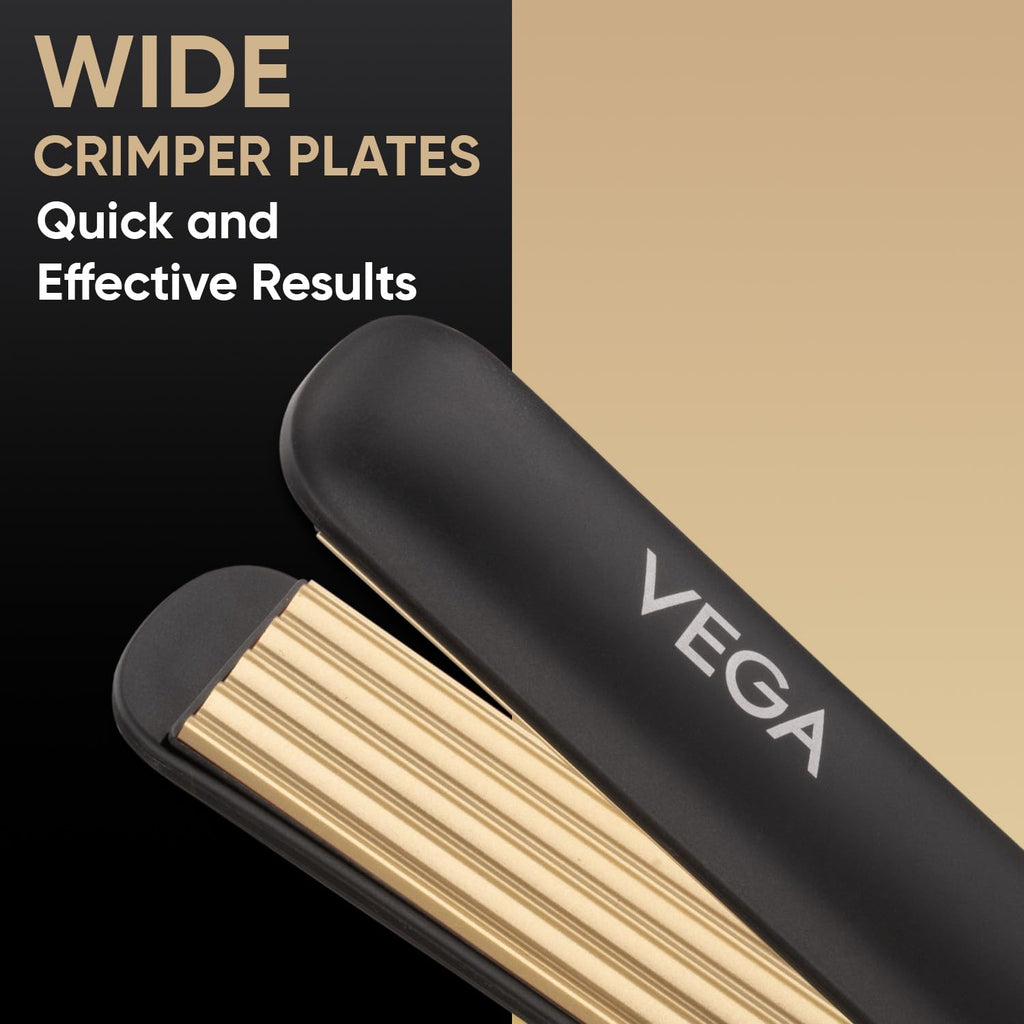 VEGA Classic Hair Crimper with Quick Heat Up & Ceramic Coated Plates, Power Indicator Light