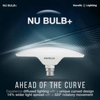 Havells T Shape Led NU Bulb 15W B22 Base|14% Wider Light Spread|100 Lumens Per Watt|Inbuilt 4.0Kv Surge Protection| 320 Degree Rotation For Multiple Applications (6500K,Cool Day Light) - Pack Of 6