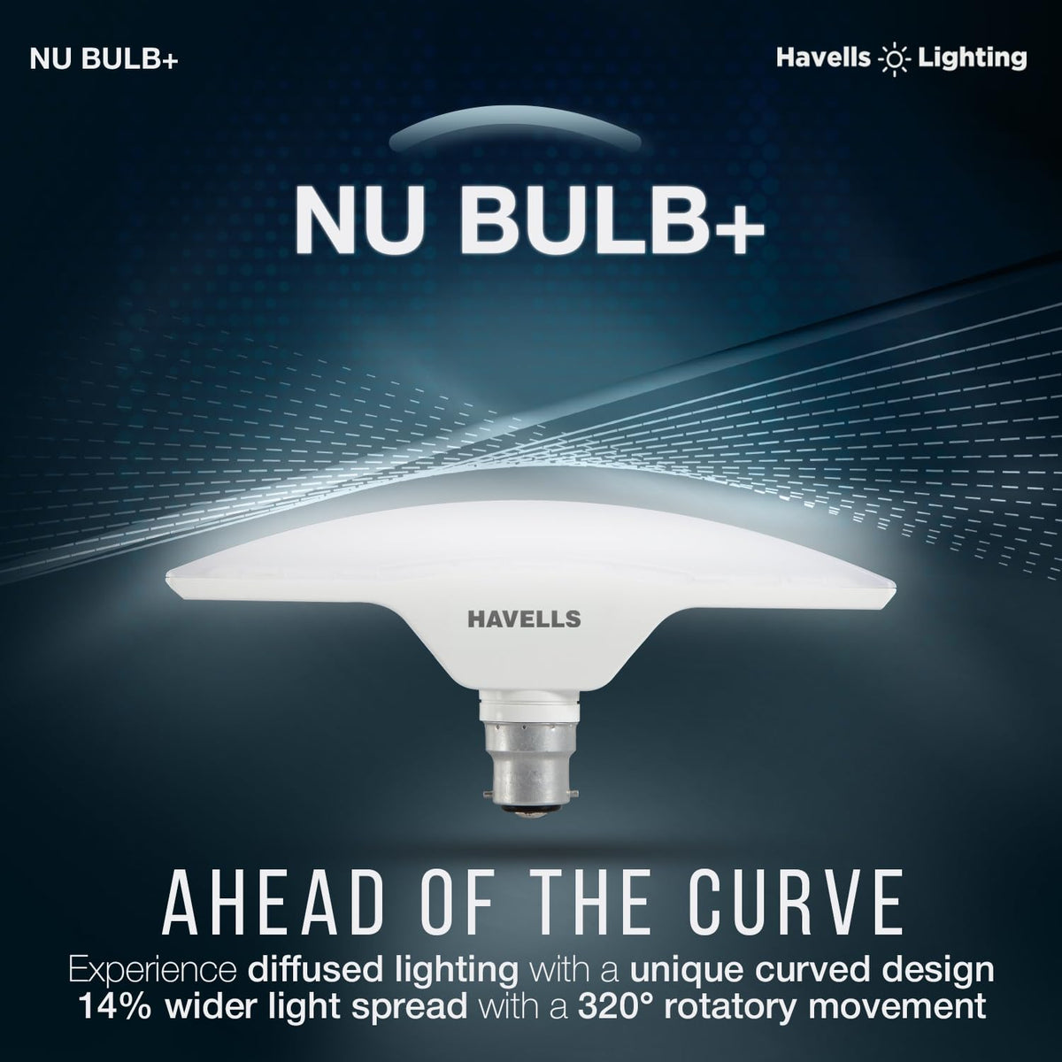 Havells T Shape Led NU Bulb 15W B22 Base|14% Wider Light Spread|100 Lumens Per Watt|Inbuilt 4.0Kv Surge Protection| 320 Degree Rotation For Multiple Applications (6500K,Cool Day Light) - Pack Of 6