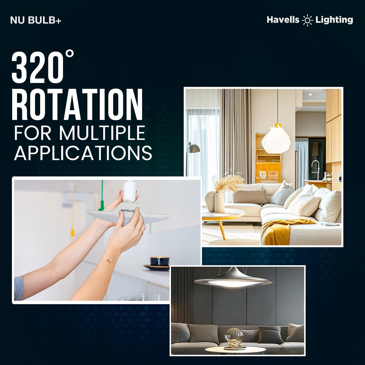 Havells T Shape Led NU Bulb 15W B22 Base|14% Wider Light Spread|100 Lumens Per Watt|Inbuilt 4.0Kv Surge Protection| 320 Degree Rotation For Multiple Applications (6500K,Cool Day Light) - Pack Of 6
