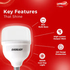 EVEREADY 30W LED Hammer Bulb, B22 Base, Cool Day Light (6500K), Pack of 4 | High Lumens, Energy Efficient, 4KV Surge Protection, Long Lasting