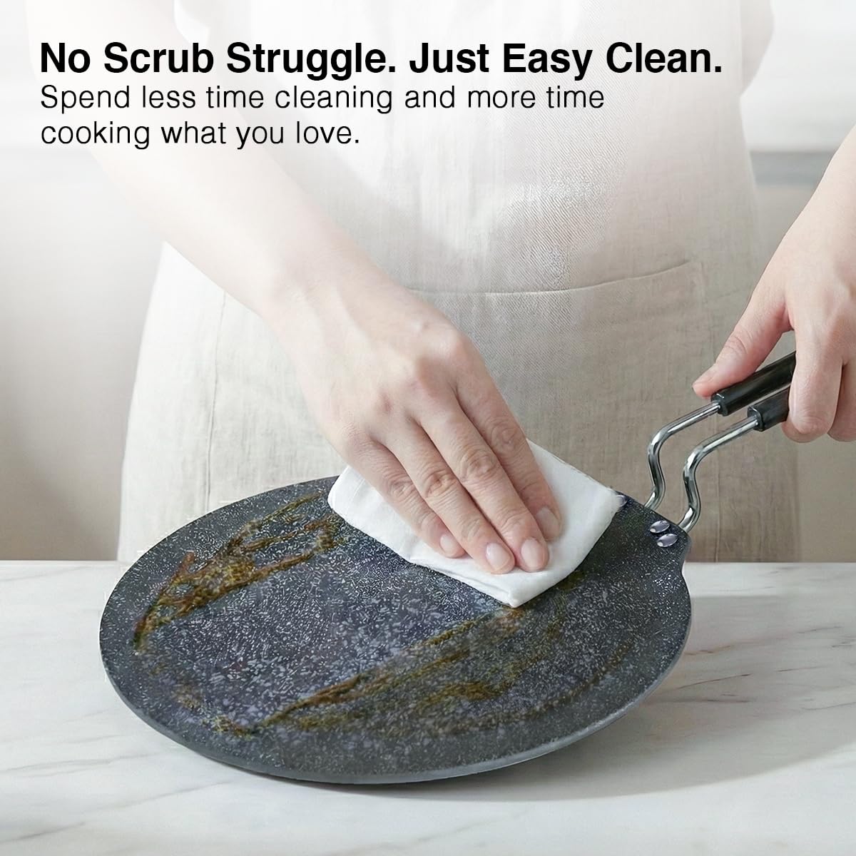 Prestige Durastone 28cm Hard Anodised Non-Stick Dosa Tawa| 6 Layer Non-Stick Coating|