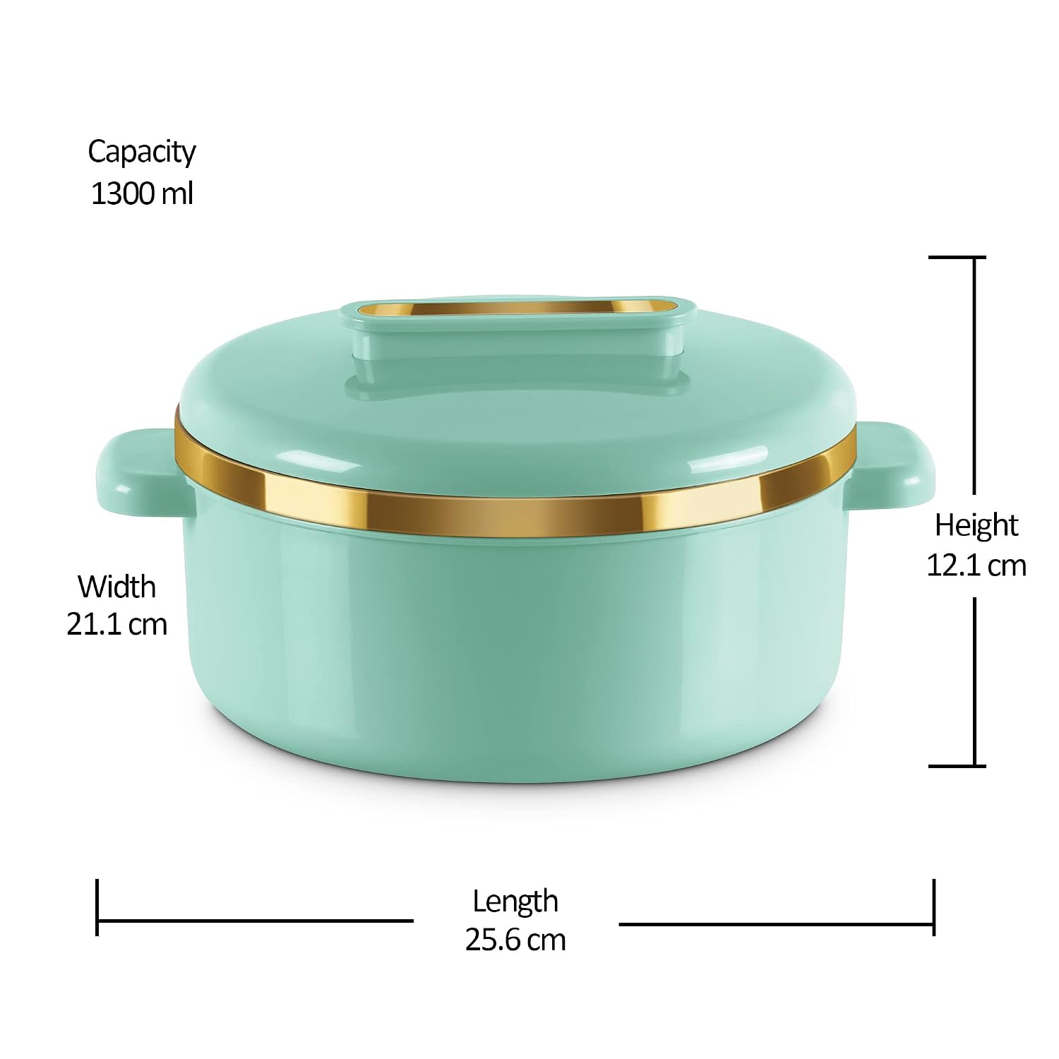 MILTON Curve 1500 Inner Stainless Steel Casserole, 1300 ml, Light Green |